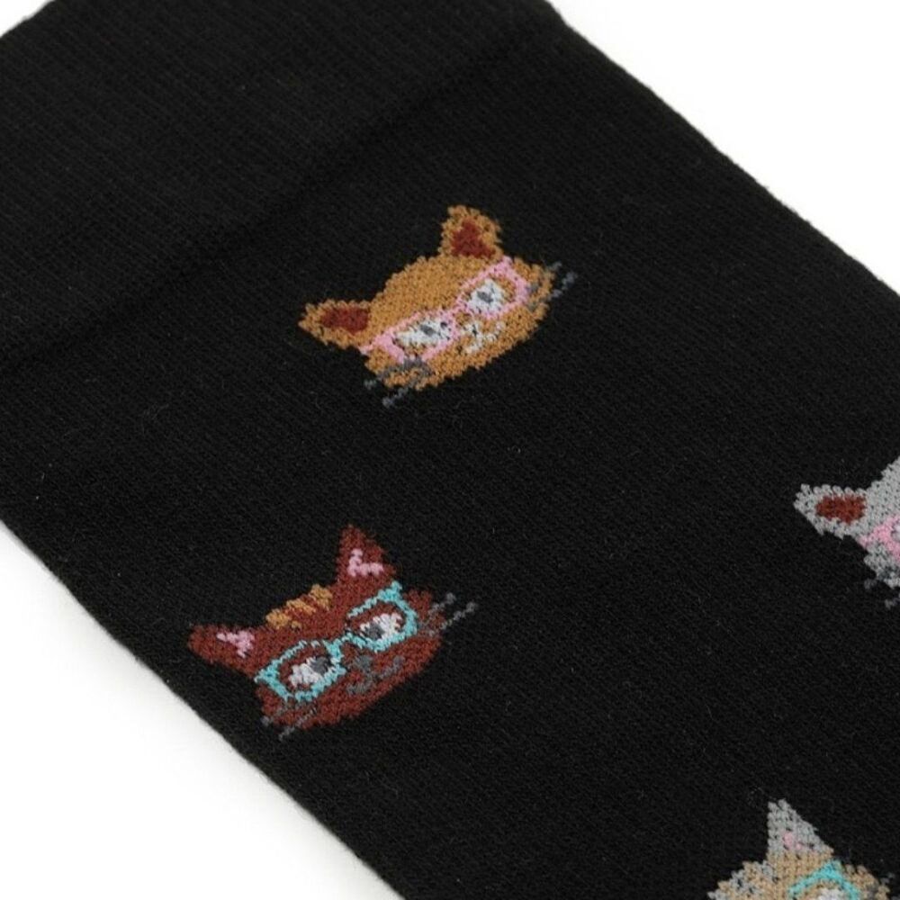 Dr Motion Cats In Glasses Mild Compression Knee Socks Size 9-11 Shoe 4-10 New - Picture 10 of 10
